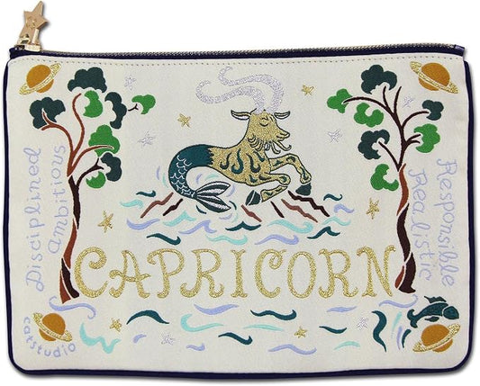 Catstudio Astrology Zipper Pouch, 5x7 Travel Toiletry Bag, Makeup Bag, Dog Treat Pouch, or Travel Purse by catstudio