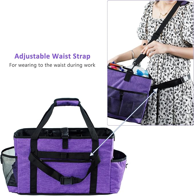 XL Professional Cleaning Caddy for Cleaning Suppliers, 17" Wearable Cleaing Bag for Housekeepers, Cleaning Organizer, Detailing Bag - Image 3