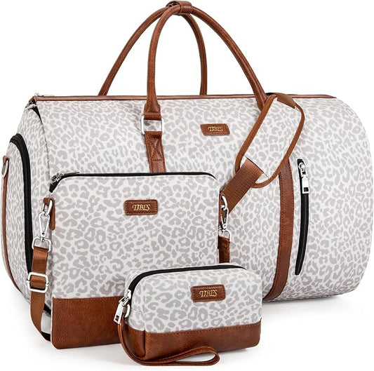 Convertible 2-in-1 Garment Bags for Travel, Carry On Garment Duffle Bag With Shoe Compartment Large Weekender Bag for Women Men Hanging Suitcase Suit Travel Duffel Overnight Bags 4pcs Set by TIBES