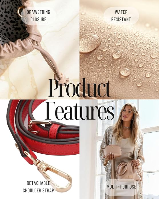Mali+Lili Lola Beauty Bag Duo, Makeup Bag Travel Cosmetic Bag Set of 2, Vegan Leather Purse Crossbody Bags for Women and Girls, Cute Makeup Pouch, Travel Pouch, Crossbody Purses for Women | Duo - Image 4