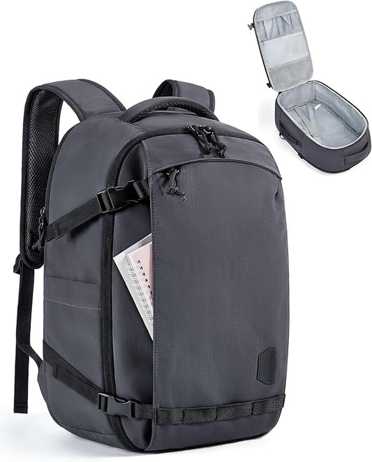 BAGSMART Travel Backpack for Women, 15.6 Inch Carry On Bag, Charcoal | TSA approved personal item fit for flights. Water resistant weekender daypack ideal for travel, business, and daily use. by BAGSMART
