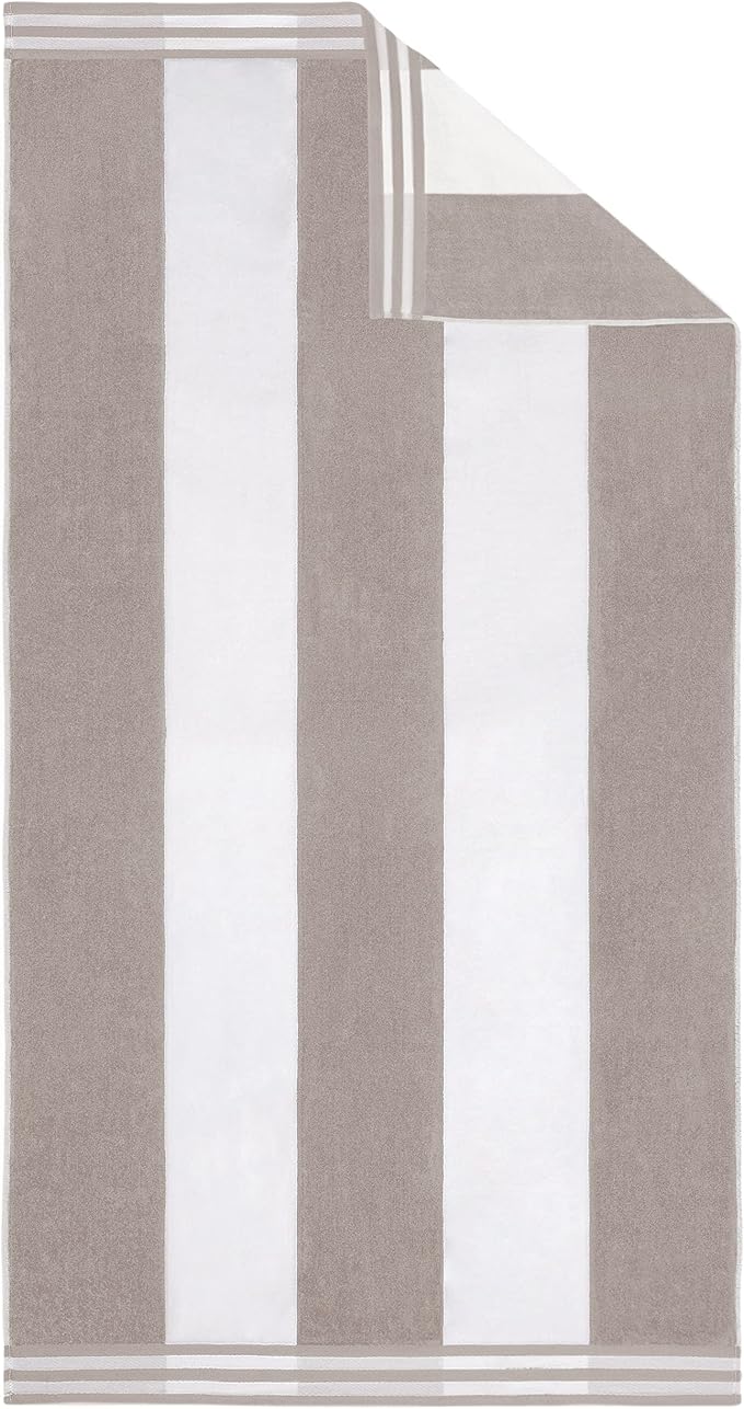 Superior Cotton Nautical Stripe Beach Towels, Colorful Towels for Adult, Kid, Pool, Swimming, Sand, Travel, Large Oversized, Absorbent, Fast Drying, Bath Basics, Cabana Collection, 1 Piece, Light Grey - Image 6