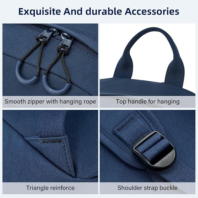 HanTrip Carry On Travel Backpack For Men Women, 13 Inch Small Mini Work Bag Personal Item Backpacks, Camping Back Pack Lightweight Hiking Daypack For Office Nurse Commuter (Navy Blue) - Image 4