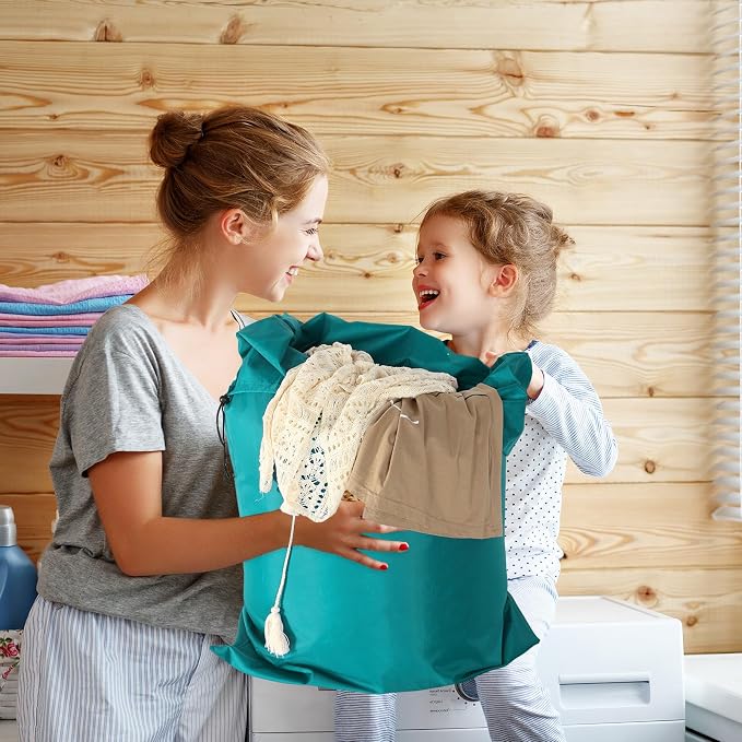 Woanger 12 Pack 28 x 45 Inch Extra Large Laundry Bags Bulk, Cute Colors | Washable Travel Laundry Bag with Drawstring Closure Large Dirty Clothes Organizer for College Dorm Home Hotel Camping - Image 8
