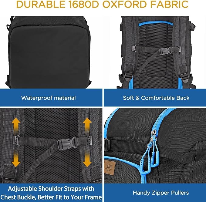 WOLT Ski Boot Bag Backpack - 50L Snowboard Boot Bag for Air Travel for Snow Boots, Ski Helmet, Gloves, Goggles, Skiing Gear - Image 7