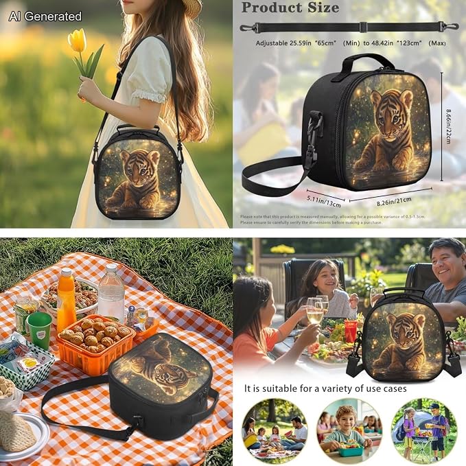 Cute Tiger Backpack for Kids Boys Backpack with Lunch Box Water Bottle Pouch and Big Pencil Case Pouch 4PCS Set Bookbag with Compartments 17 inch Study School Bag Kids Back to School Gifts - Image 4