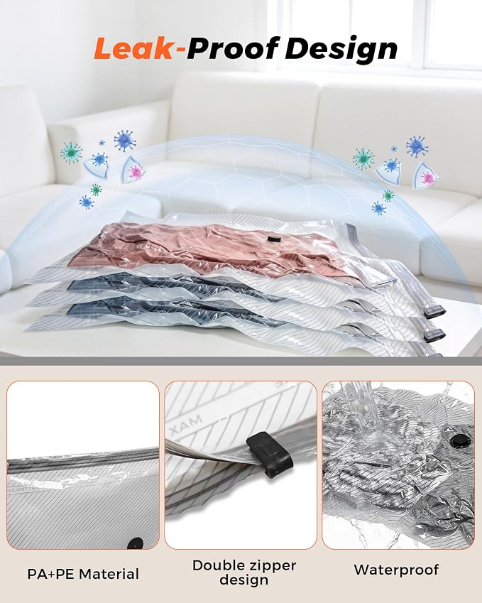 15 Pack Vacuum seal Bags for Clothing Travel with -60000Pa Electric Pump & Luggage Scale, Travel Essentials for Suitcase, Space Saver Compression Packing Bags to Check Luggage Weight & Avoid Fees - Image 9