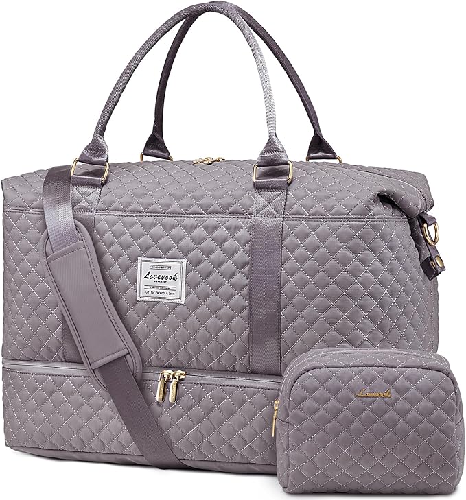 LOVEVOOK Travel Duffle Bag,Weekender Bags for Women with Shoe Compartment，Carry on Overnight Bag with Toiletry Bag,Gym Duffel Bag with Wet Pocket, Hospital Bags for Labor and Delivery by LOVEVOOK