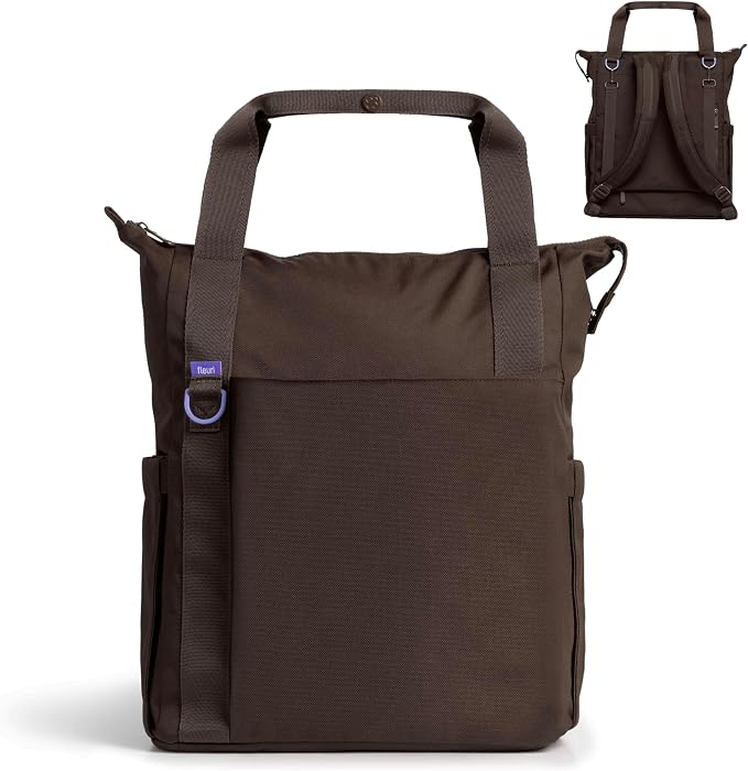 Ubbi Fleuri All-Day Diaper Bag Backpack, Features 12 Pockets, Insulated Bottle Pocket, Wet Bag, Changing Mat, Stroller Straps and Dust Pouch, Lightweight, Easy-Clean & Travel Ready, Ganache by Unknown