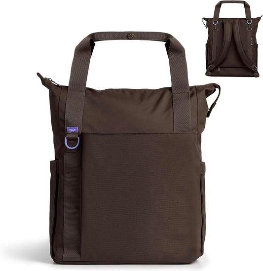 Ubbi Fleuri All-Day Diaper Bag Backpack, Features 12 Pockets, Insulated Bottle Pocket, Wet Bag, Changing Mat, Stroller Straps and Dust Pouch, Lightweight, Easy-Clean & Travel Ready, Ganache by Unknown