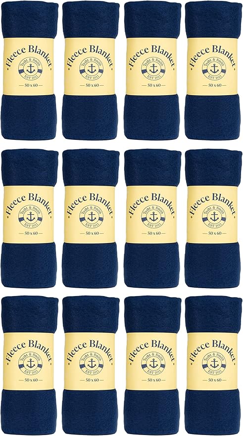 Yacht & Smith Soft Fleece Blankets 50 X 60, Lightweight, Cozy Warm Throws Dark Colorful Blanket Sofa Travel Outdoor, Wholesale