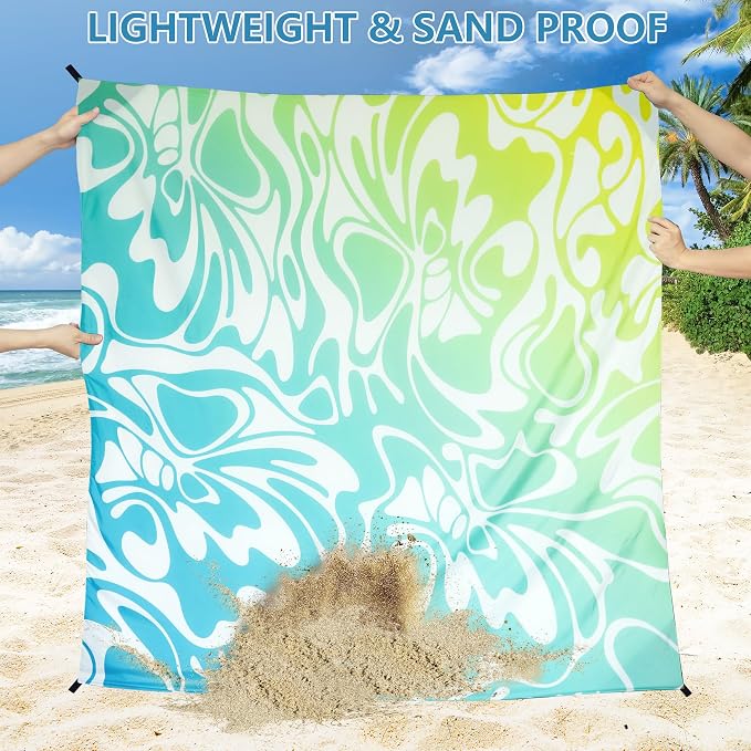 HIHOHO Beach Blanket Waterproof Sandproof Extra Large Beach Mat 79" X 83"/120"x108"for 1-8 Adults Quick Drying Durable Outdoor Picnic Mat for Beach Travel Camping Hiking - Image 3