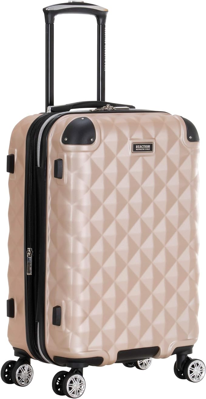 Kenneth Cole REACTION Diamond Tower Collection Lightweight Hardside Expandable 8-Wheel Spinner Travel Luggage, Rose Champagne, 3-Piece Set (20", 24", & 28") - Image 3