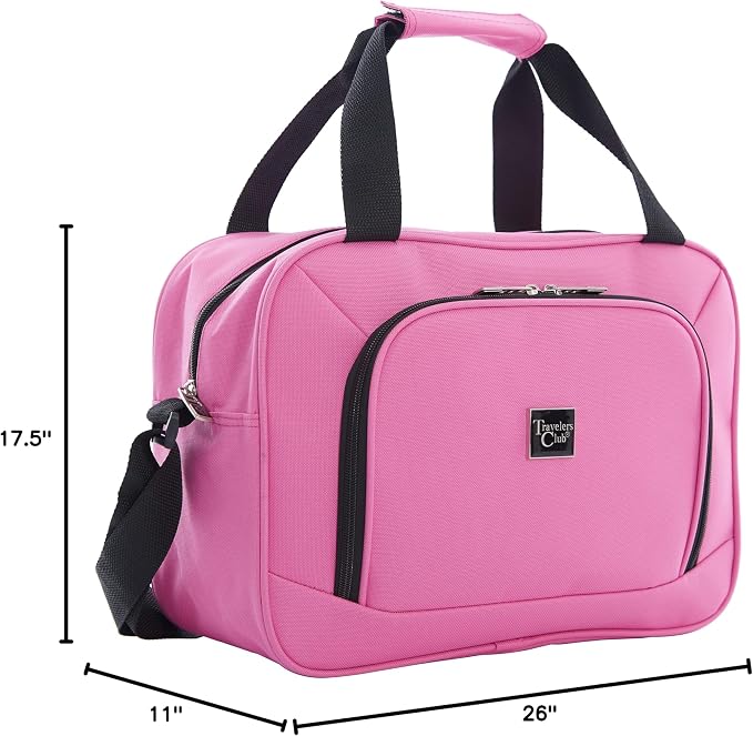 Travelers Club Midtown Hardside 4-Piece Luggage Travel Set, Bubble Gum - Image 11