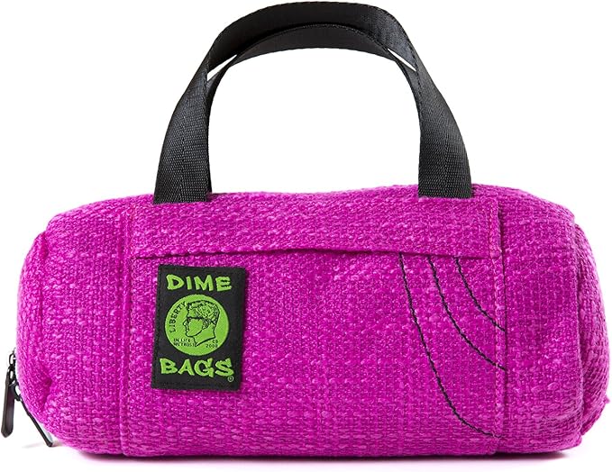 Dime Bags Padded Duffle Tube, Hemp Gear Bag with Heavy Padding for Glass, Electronics, Travel & Storage, With Exterior/Interior Pockets & Durable Handles (Magenta,10 Inch) by DIMEBAGS