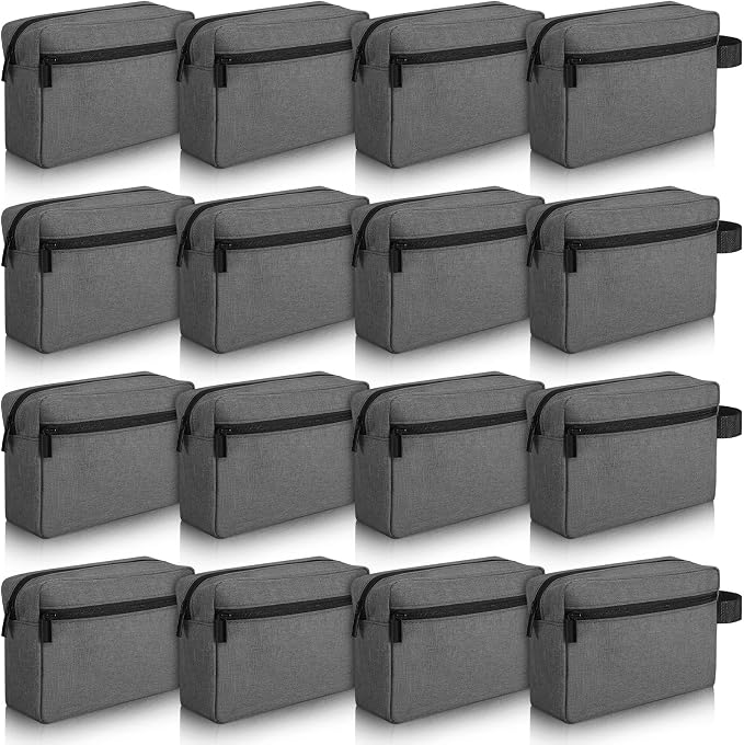 Paterr 16 Pcs Travel Toiletry Bag for Women Men Large Water Resistant Shaving Bag Hanging Cosmetic Bag with Handle and Divider Storage Travel Pouch Case (Dark Gray) by Paterr