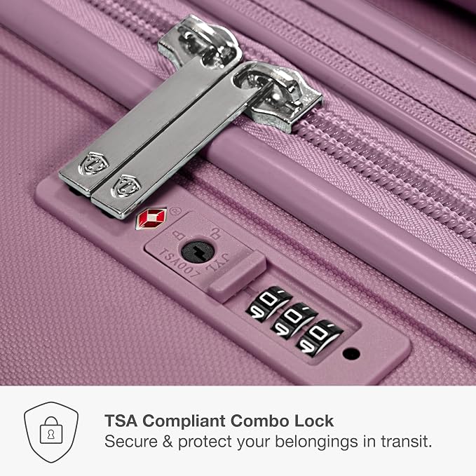 Traveler's Choice Pagosa Hardshell Expandable Luggage with Spinner Wheels, Mauve, 22-Inch Carry-on - Image 5