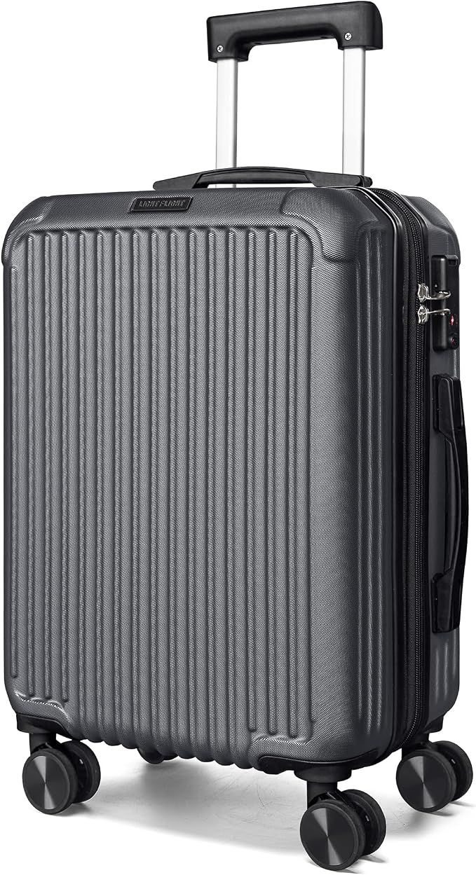 LIGHT FLIGHT Carry On Luggage 22x14x9 Airline Approved, Glacier Gray | 22x14x9 Airline Approved, Hard Shell with Wheels, Expandable Hardside, TSA Lock, Lightweight by LIGHTFLIGHT