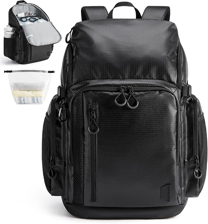 BAGSMART Gym Backpack for Men with Shoe Compartment for Multi-Sport | Water-Resistant Multi-Sport Gym Storage, Expandable Pocket Fits Basketball, Football, Shoe Compartment Separates Swim Gear by BAGSMART