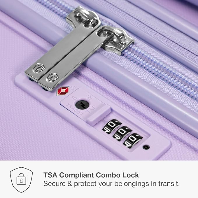 Traveler's Choice Pagosa Hardshell Expandable Luggage with Spinner Wheels, Lavender, 2-Piece Set (22/27) - Image 6