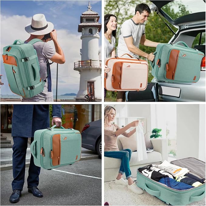 Lumesner 40L Expandable Carry On Travel Backpack with 4 Packing Cubes | Flight Approved, Fits 17 inch Laptop, Water-resistant, Suitcase Backpack, Business Weekender Luggage, Gift for Men & Women - Image 7