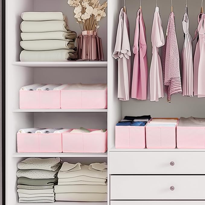 Criusia Drawer Organizer Clothes, 10 Pack Dresser Organizer for Baby Clothes, Underwear, Sock- Foldable Closet Organization and Storage Dividers Bins for Nursery, Bedroom (Pink) - Image 7