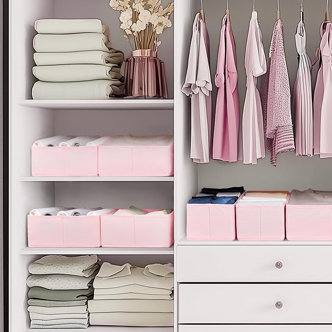 Criusia Drawer Organizer Clothes, 21 Pack Dresser Organizer for Baby Clothes, Underwear, Sock - Foldable Closet Organization and Storage Dividers Bins for Nursery, Bedroom (Pink) - Image 6