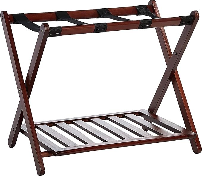 Casual Home Luggage Rack, Walnut, Solid Wood by CasualHome