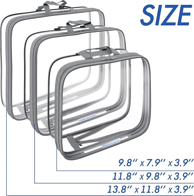 Clear Compression Packing Cubes 3 Set - Bags for Travel - Luggage Cube Organizer - Grey - Image 3