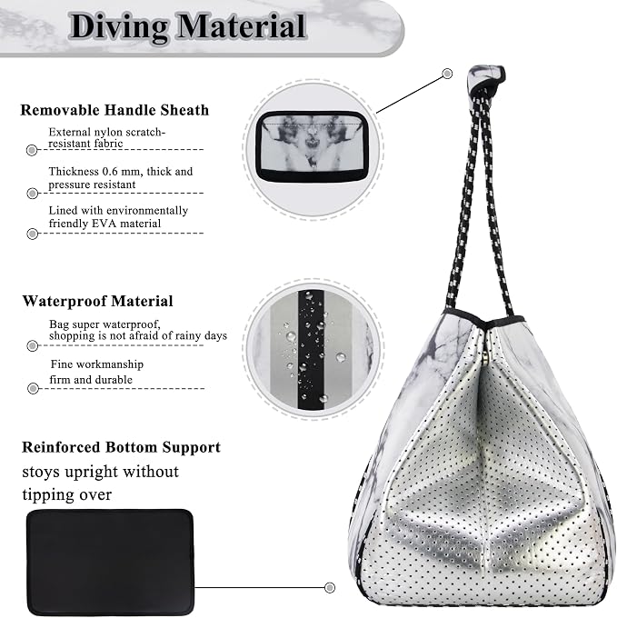 QOGiR Neoprene Multipurpose Beach Bag Tote with Inner Zipper Pocket … … … … - Image 7