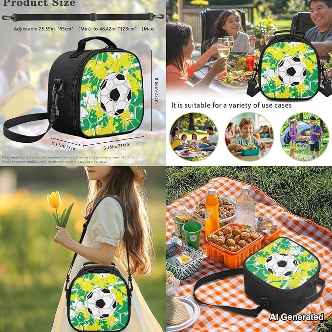 4Pcs Football Backpack for Boys with Lunch Box 8-10 Boys Bookbag with Pencil Case Water Bottle Sleeve Preschool Elementary Student Teens Kids School Bookbag Set - Image 5
