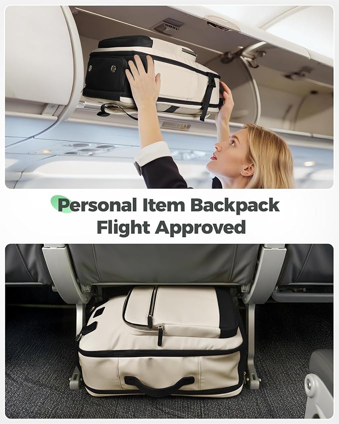 MATEIN HER Underseat Backpack with Removable Shoe Compartment for Frontier | Personal Item Bag, 18×14×8 inch, Flight Approved, Overhead Bin, Carry on Luggage with Padded 15.6" Laptop Sleeve, 3 Set - Image 3