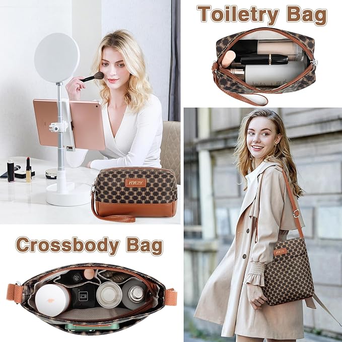 ITIEZY Weekender Overnight Bag for Women - Large Travel Duffel Bag with Shoe Compartment, Gym Duffel Bag Hospital Bag Carry On Tote Bags for Airplanes with Crossbody Bag Toiletry Bag 3Pcs Set - Image 5