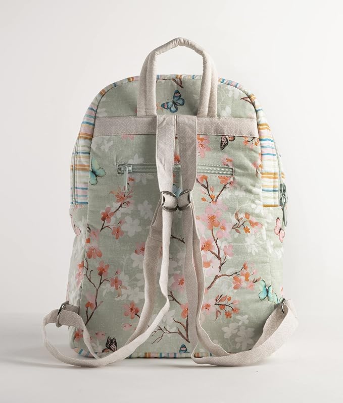 Maison d' Hermine Backpack for Women Men Cotton Shoulder Multipurpose Rucksack with Small Pouch Lightweight Multi Pocket Bag for Travel Work Beach Perfect for Spring Summer (Blossoms in Spring) - Image 2