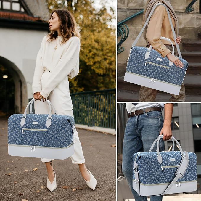 ITIEZY Weekender Overnight Bag for Women - Large Travel Duffel Bag with Shoe Compartment, Gym Duffel Bag Hospital Bag Carry On Tote Bags for Airplanes with Crossbody Bag Toiletry Bag 3Pcs Set - Image 6