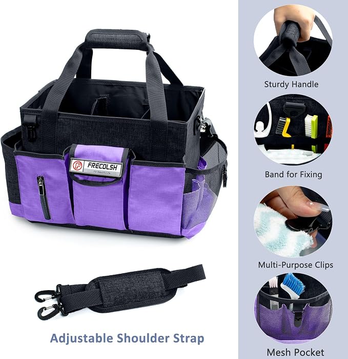 Large Cleaning Caddy for Cleaning Suppliers Organizer,15" Storage Organizer for House Clean Essential, Wearable Cleaing Bag, Storage Caddy for Housekeeping - Image 5