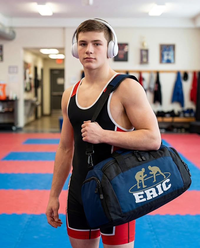 Personalized Wrestling Duffel Bag with Shoe Compartment – Custom Name Wrestling Gear Bag – Athlete Gym Bag for Boys & Girls – Team Travel Sports Duffel with Separate Shoe Pocket - Image 8