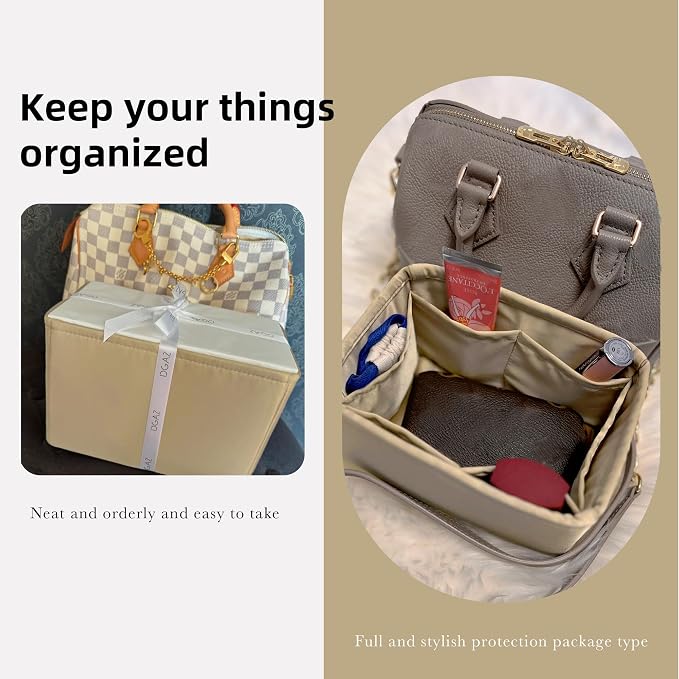 DGAZ Silk Purse Organizer Insert Fits LV Speedy 16/20/25/30/35/40/45 bags，Silky Smooth Bag Organizer，Luxury Handbag & Tote Shaper(S2 trench,SP25) - Image 8