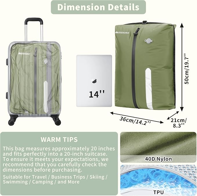 Upgraded Vacuum Bag for Travel, Professional IPX8 Waterproof Reusable Vacuum Compression Bags for Travel Suitcases, Durable Space Saver Bag - Image 2