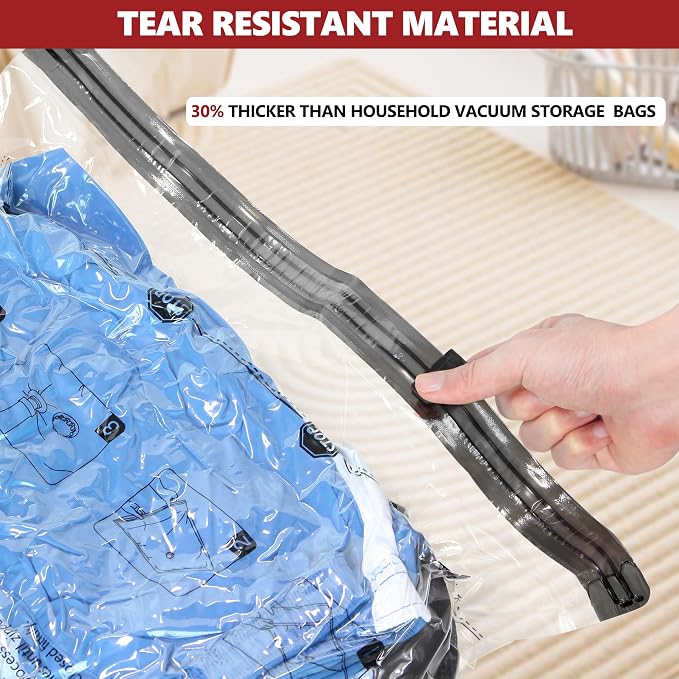 Vacuum Seal Bags for Clothing Travel and Home Storage, Travel Vacuum Bags with Electric Pump, Space Saver Compression Packing Cubes for Luggage Suitcase Bedding Blankets Clothes, 10 Small - Image 6