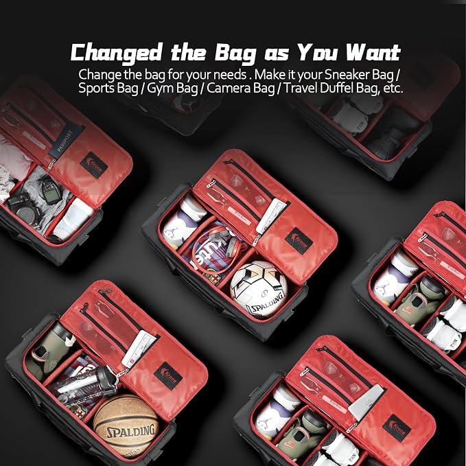 Sneaker Bag for Travel/Sneakerhead gift/Outdoor Sports Bag/Gym Bag /, A Multi-functional Travel Duffel Bag with 3 Adjustable Dividers, & Shoulder Strap,Made of Nylon, by Krone Kalpasmos-classic - Image 7
