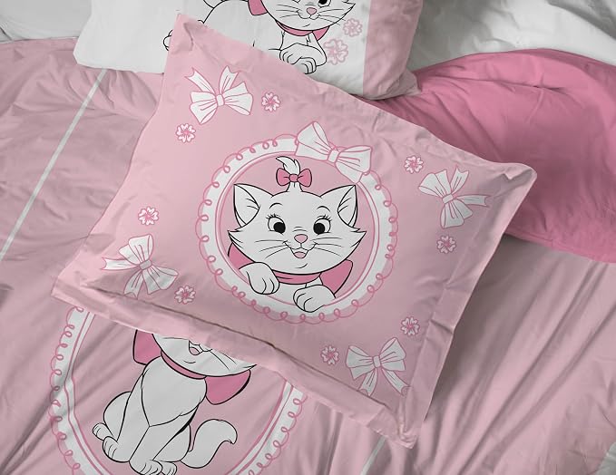 Disney Aristocats Marie Twin Comforter Set 5 Piece Kids Bedding, Pink | Bed in a Bag, Comforter Sheets Sham Pillowcase, Official Brand, Soft Microfiber, Machine Washable, Easy Care, Girls Gift - Image 5