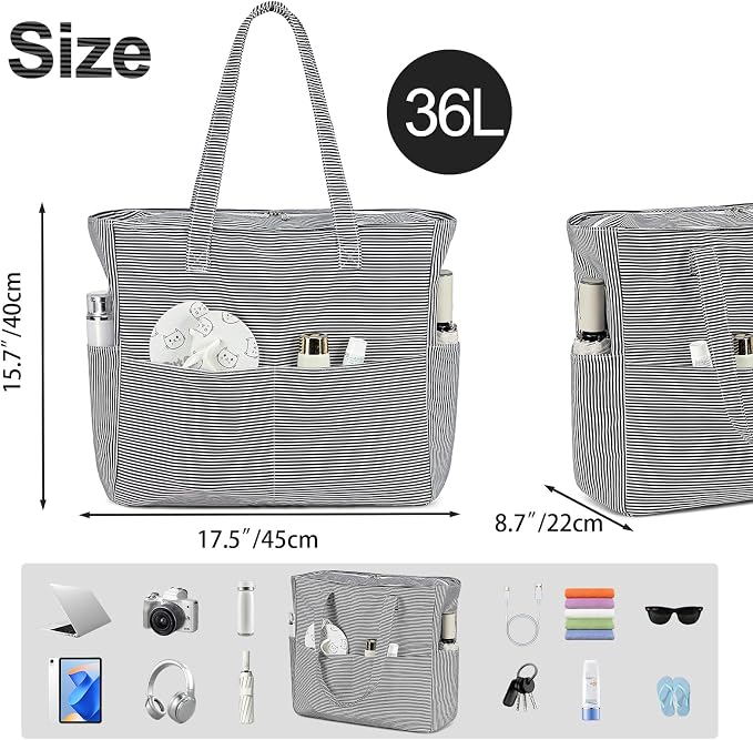 Bluboon Waterproof Beach Tote Pool Bags for Women Ladies Extra Large Carry On Bag With Wet Compartment for Weekender Travel - Image 4