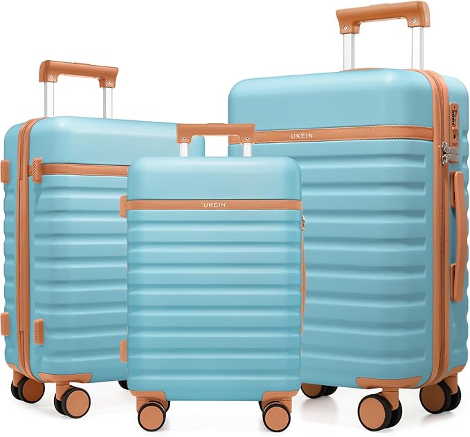 3 Piece Luggage Set, Durable ABS Hardshell Carry On Suitcase Set with Silent Spinner Wheels, YKK Zipper & TSA Lock, Lightweight Large Travel Checked Luggage,20/24/28 Inch by Unknown