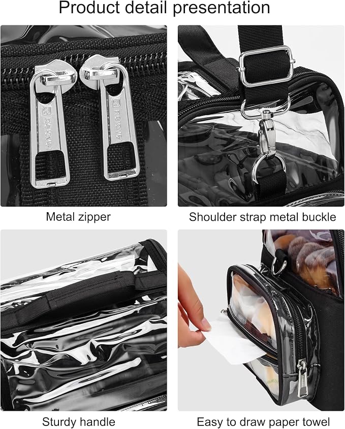 Makeup Brush Case, Extra Large Makeup Brush Bag XL Professional Makeup Artist Must Haves Travel Case with Stand Up Brush Slots Cosmetic Organizer Bag, Full Open Easy to Access, with Adjustable Strap - Image 7