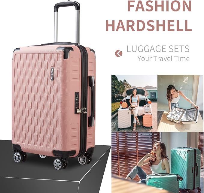 Melalenia Luggage 10 Piece Sets Clearance,Large Suitcase Set Spinner Wheels with TSA Locks,Hard Shell Pink Luggage Sets for Women Travel Suitcase (10Pcs Pink) - Image 7