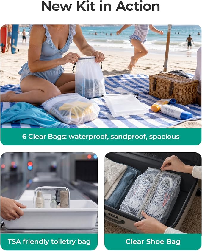 BAGSMART 6 Set /4 Set/2 Set Compression Packing Cubes for Travel, Lightweight Luggage Organizer Bags, Durable Space Saver Bags Travel Essentials - Image 2