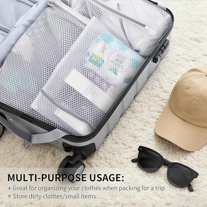 3 Pcs Mesh Laundry Bags with Zipper, Reusable Laundry Bags for Delicates in Different Sizes, Durable Washing Machine Wash Bag for Clothes, Socks, Underwear, Bra, Travel Organizer (S+M+L) - Image 7
