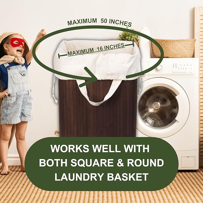 Canvas Laundry Bags - Extra Large, Heavy Duty, 100% Cotton Laundry Bag with Straps, Handles, and Drawstring - College Dorm Laundry Bag in XL Size - Washable, Foldable Laundry Basket Liner (2 Pack) - Image 4