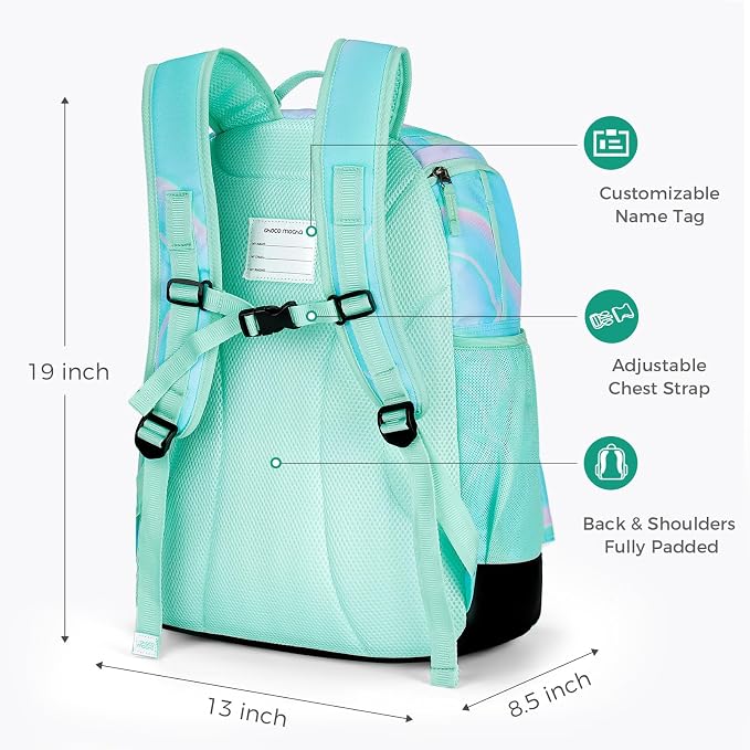 Choco Mocha Swim Bag for Kids Swim Bag for Swimmers, 35L Waterproof Girls Swims Backpack with Wet Dry Compartments, Organized Pool & Beach Bags, Fade Pink - Image 5